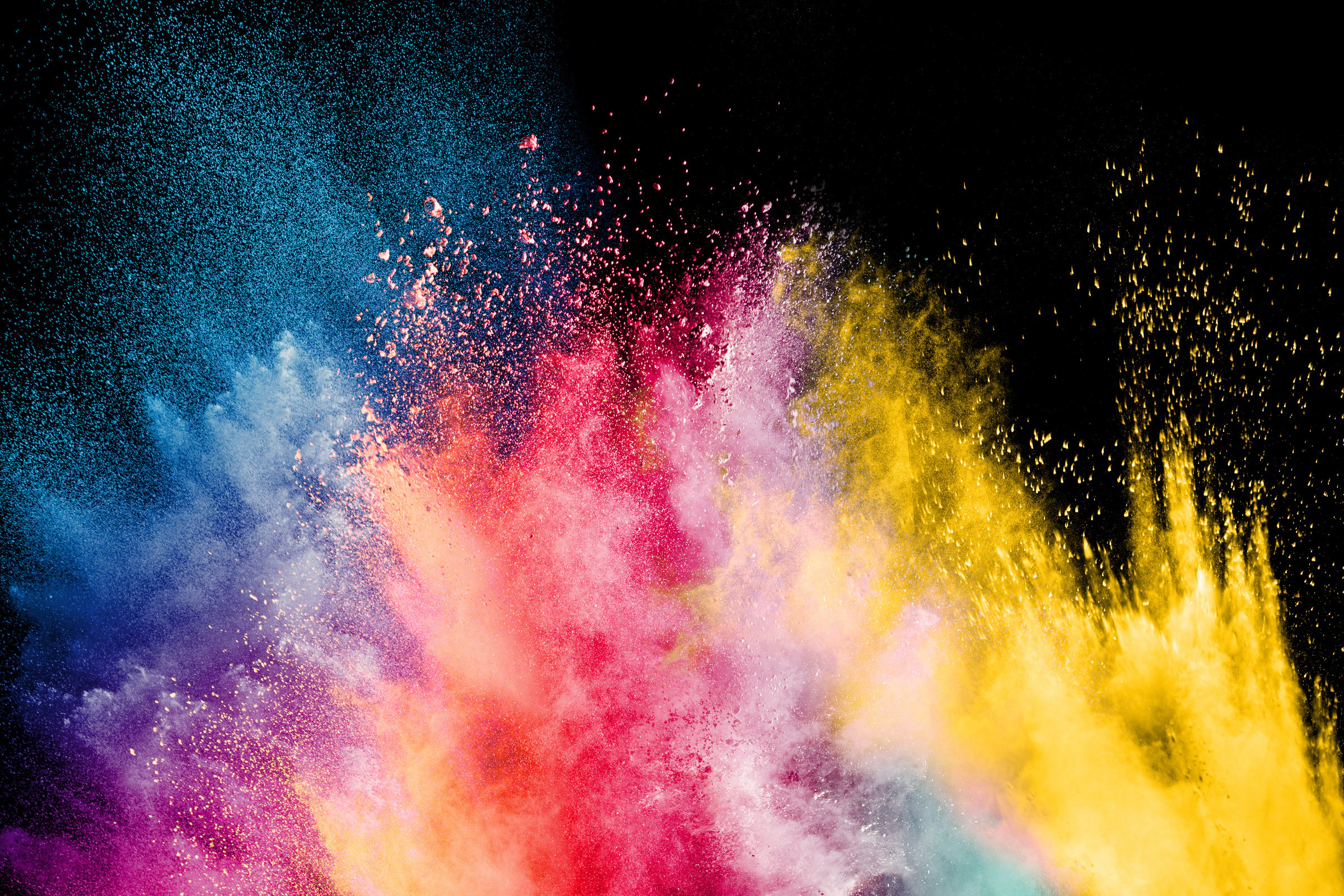 Color Holi Festival. Colorful explosion for Happy Holi powder. Color powder explosion background.